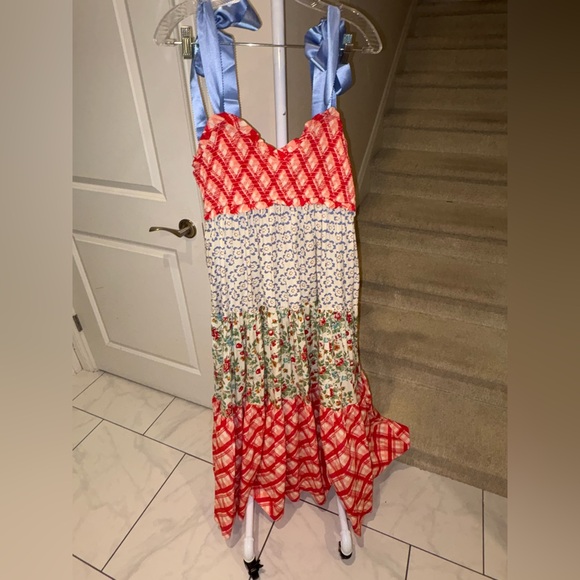 NWT Free People Bluebell Patchwork Maxi Dress in Cherry Combo - Picture 9 of 15